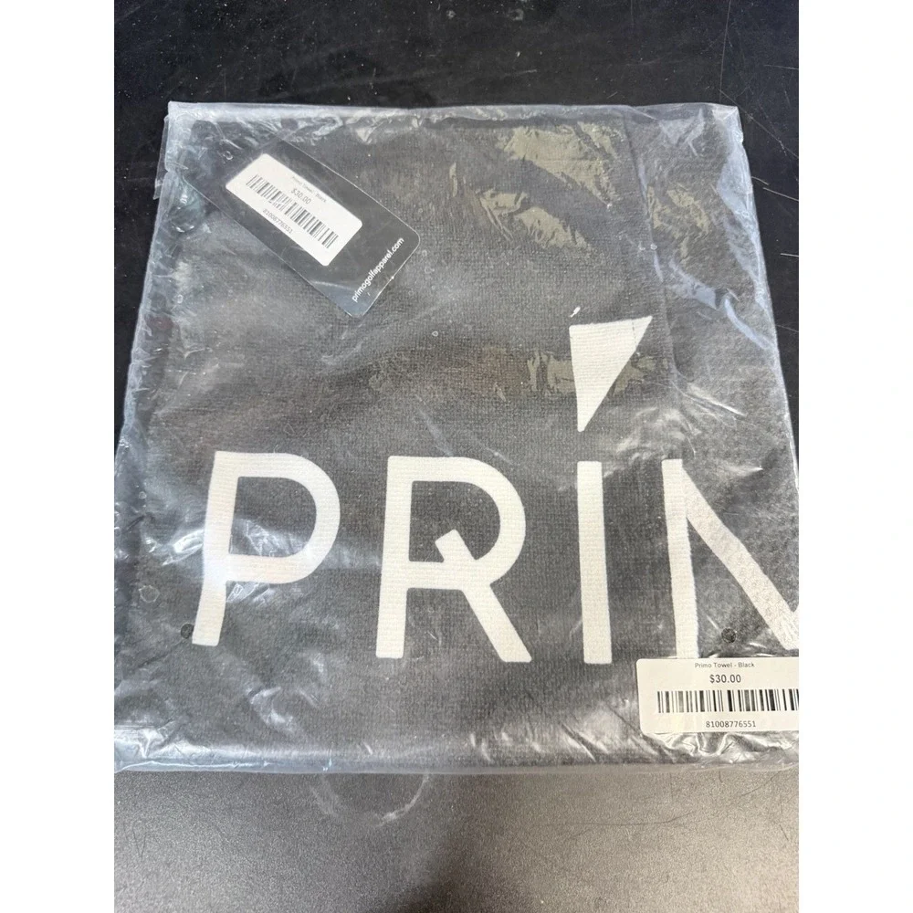 Primo White Microfiber Golf Towel Grey New With Tags